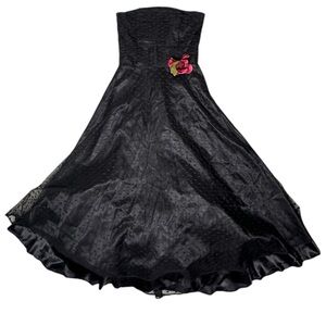 VTG Scott McClintock Black Tulle Holiday Prom Party Dress Size 8